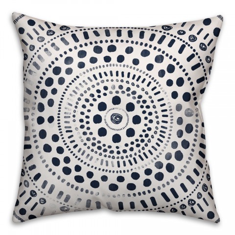 Navy Mandala Pillow