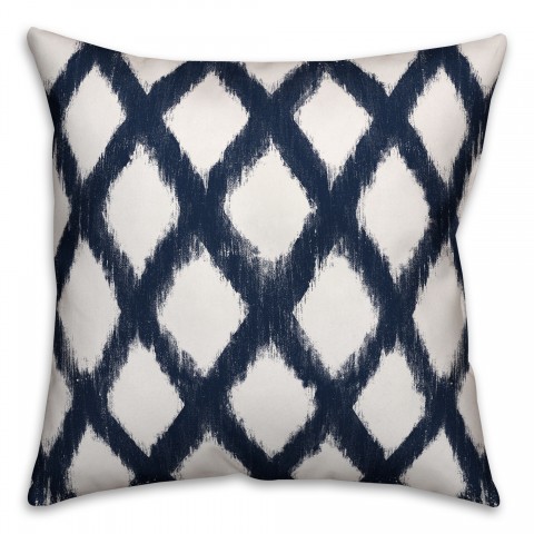 Navy Diamond Pattern Pillow