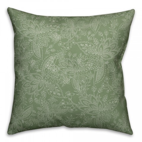 Green Paisley Pattern Pillow