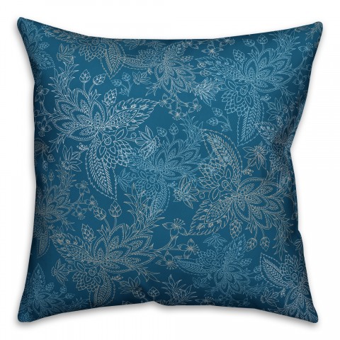 Blue Paisley Pattern Pillow