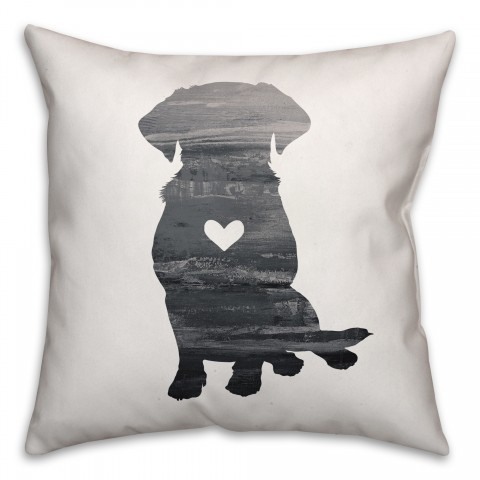 Gray Silhouette Lab Pillow