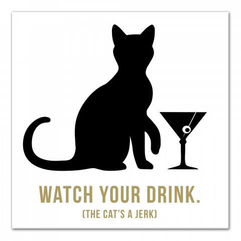 Cat Martini Wall Art