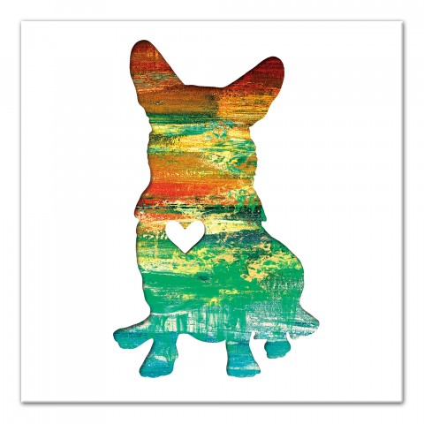 Paint Silhouette Corgi Wall Art