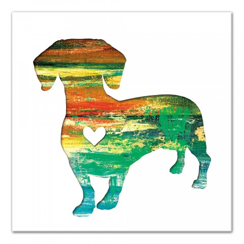 Paint Silhouette Dachshund Wall Art