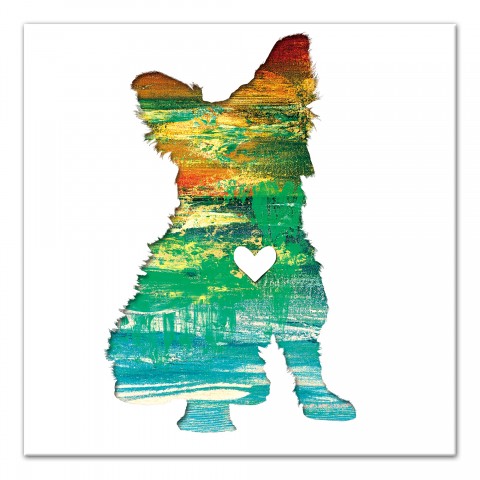 Paint Silhouette Yorkie Wall Art