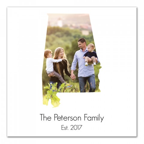 Alabama Family 20x20 Personalized Canvas Wall Art