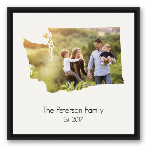Washington Family 20x20 Personalized Black Floating Framed Canvas