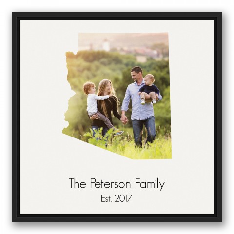 Arizona Family 20x20 Personalized Black Floating Framed Canvas