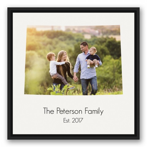 Colorado Family 20x20 Personalized Black Floating Framed Canvas