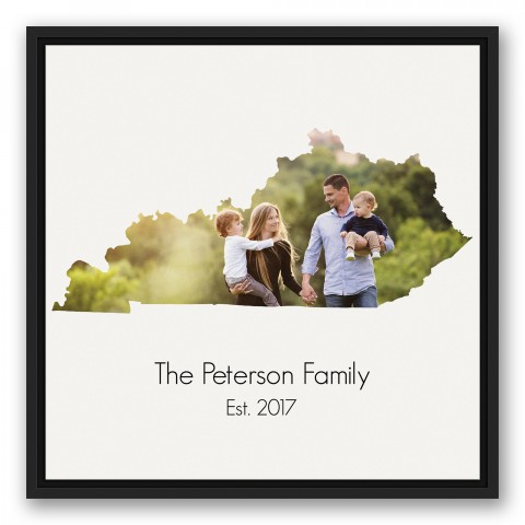 Kentucky Family 20x20 Personalized Black Floating Framed Canvas