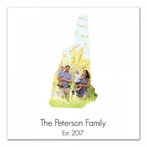 New Hampshire Family 20x20 Personalized Canvas Wall Art