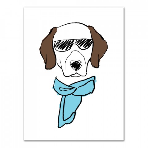 Dog with Sunglasses 30x40 Canvas Wall Art