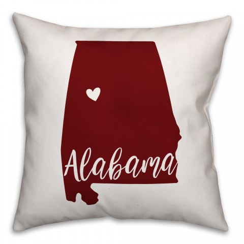 Red Alabama Go Team 16x16 Spun Poly Pillow