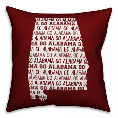 Red Alabama Go Team 16x16 Spun Poly Pillow
