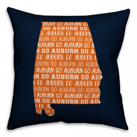Blue Alabama Go Team 16x16 Spun Poly Pillow
