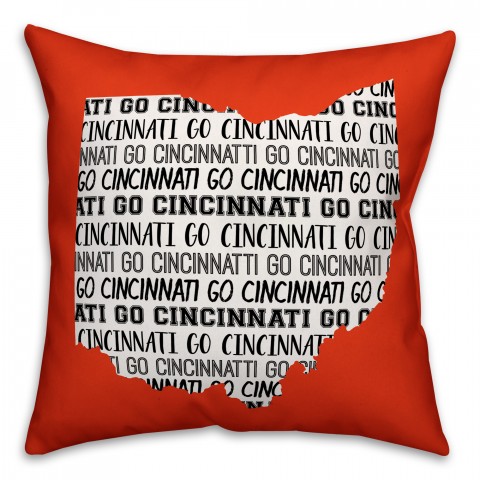 Orange Ohio Go Team 16x16 Spun Poly Pillow