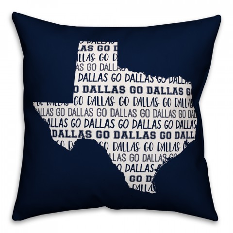 Blue Texas Go Team 16x16 Spun Poly Pillow