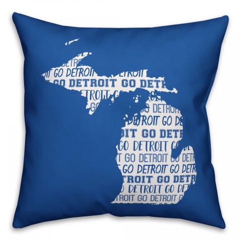 Blue Michigan Go Team 16x16 Spun Poly Pillow