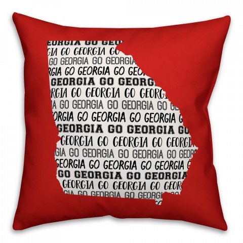 Red Georgia Go Team 16x16 Spun Poly Pillow