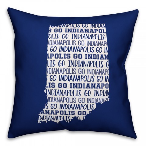 Blue Indiana Go Team 16x16 Spun Poly Pillow