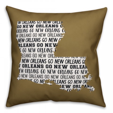 Tan Louisiana Go Team  16x16 Spun Poly Pillow