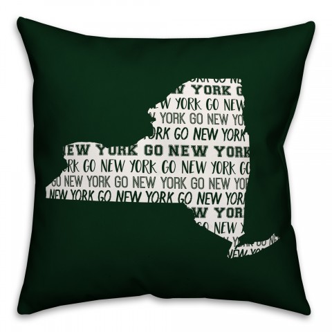 Green New York Go Team 16x16 Spun Poly Pillow