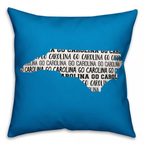 Blue North Carolina Go Team 16x16 Spun Poly Pillow