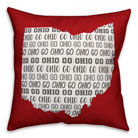 Red Ohio Go Team 16x16 Spun Poly Pillow
