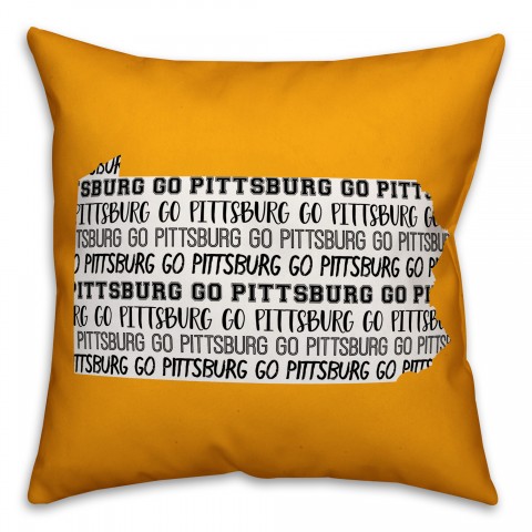 Yellow Pennsylvania Go Team 16x16 Spun Poly Pillow
