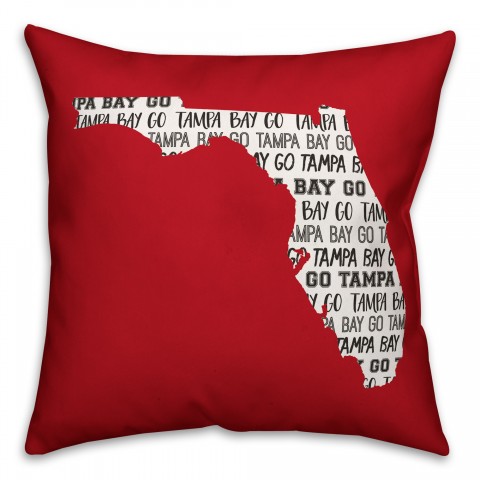 Red Florida Go Team 16x16 Spun Poly Pillow