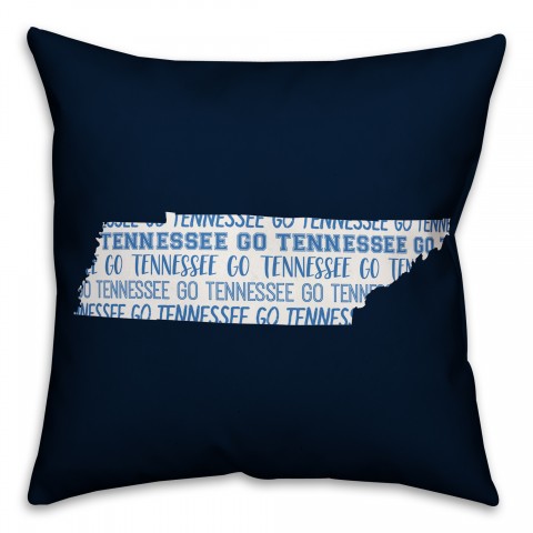 Blue Tennessee Go Team 16x16 Spun Poly Pillow