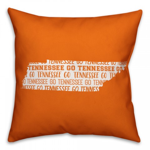 Orange Tennessee Go Team 16x16 Spun Poly Pillow
