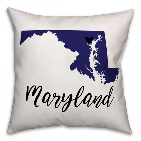 Purple and Black Maryland Pride 16x16 Spun Poly Pillow