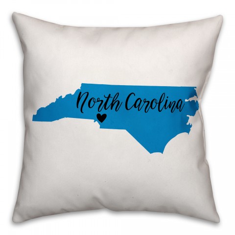 Blue and Black North Carolina Pride 16x16 Spun Poly Pillow