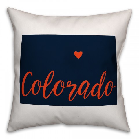 Blue and Orange Colorado Pride 16x16 Spun Poly Pillow