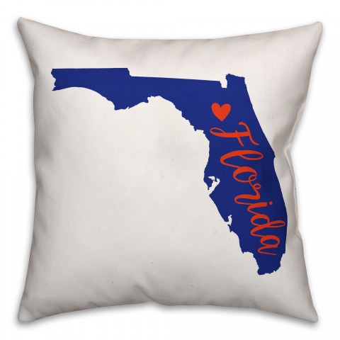 Blue and Orange Florida Pride 16x16 Spun Poly Pillow