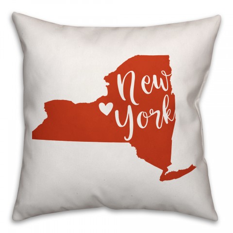 Orange and White New York Pride 16x16 Spun Poly Pillow