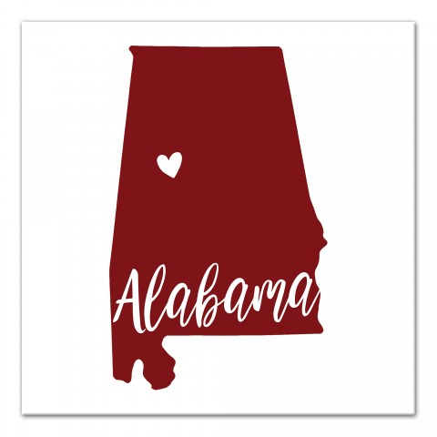 Designs Direct Creative Group Red and White Alabama Pride 16x16 Canvas Wall Art