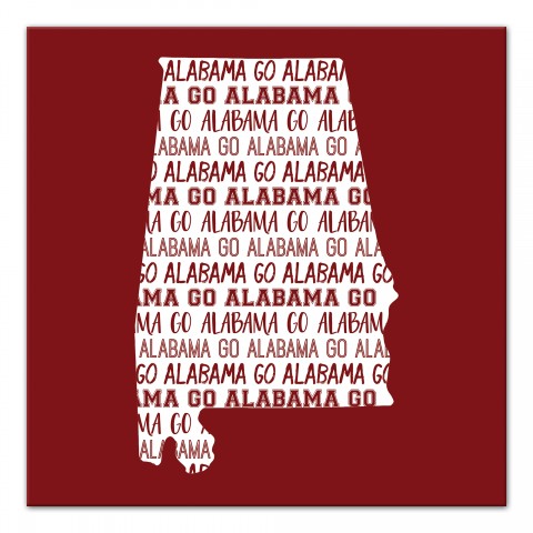 Red Alabama Go Team 16x16 Canvas Wall Art