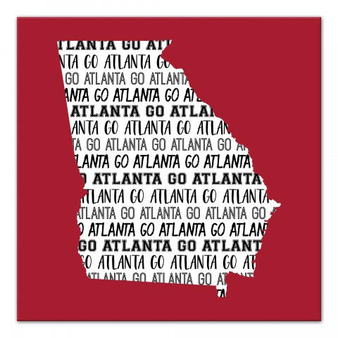 Rust Red Georgia Go Team 16x16 Canvas Wall Art