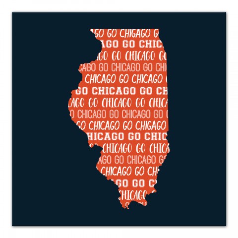 Designs Direct Creative Group Navy Illinois Go Team 16x16 Canvas Wall Art