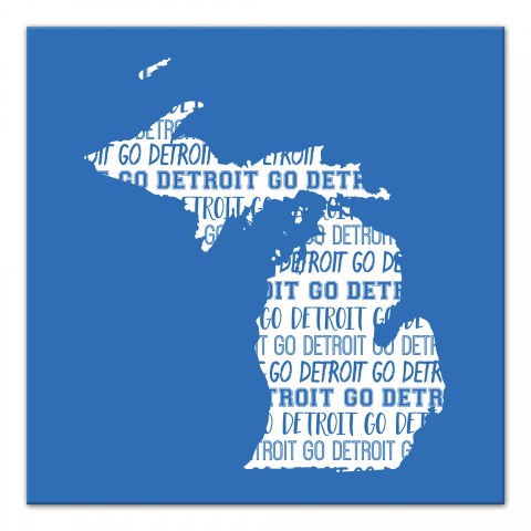 Designs Direct Creative Group Blue Michigan Go Team 16x16 Canvas Wall Art