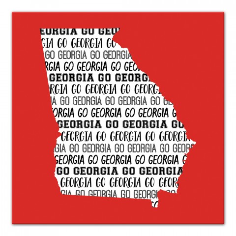Designs Direct Creative Group Red Georgia Go Team 16x16 Canvas Wall Art