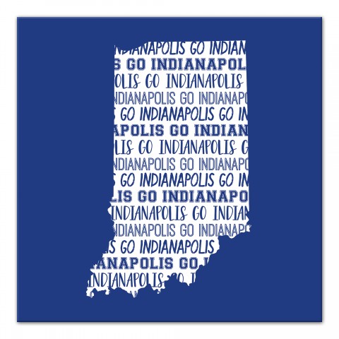 Designs Direct Creative Group Blue Indiana Go Team 16x16 Canvas Wall Art