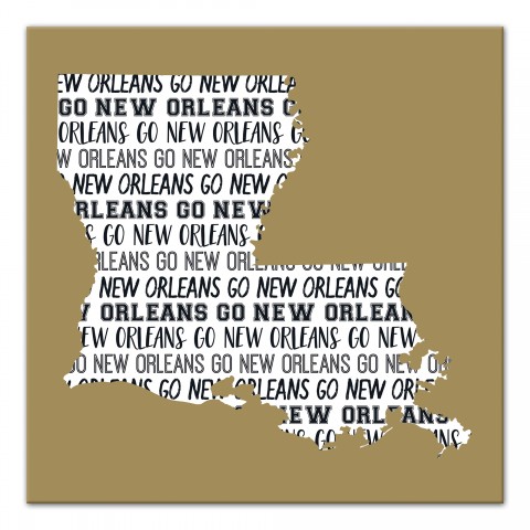 Designs Direct Creative Group Tan Louisiana Go Team  16x16 Canvas Wall Art