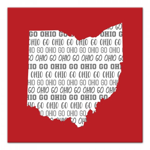Designs Direct Creative Group Red Ohio Go Team 16x16 Canvas Wall Art
