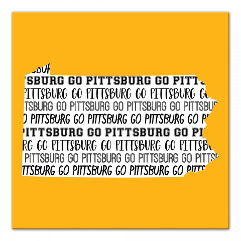 Designs Direct Creative Group Yellow Pennsylvania Go Team 16x16 Canvas Wall Art