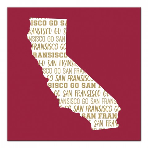 Designs Direct Creative Group Red California Go Team 16x16 Canvas Wall Art