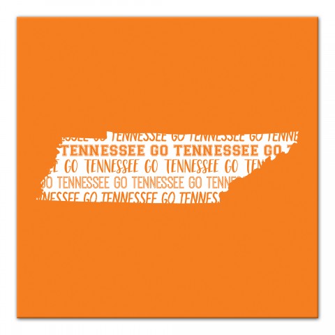 Designs Direct Creative Group Orange Tennessee Go Team 16x16 Canvas Wall Art