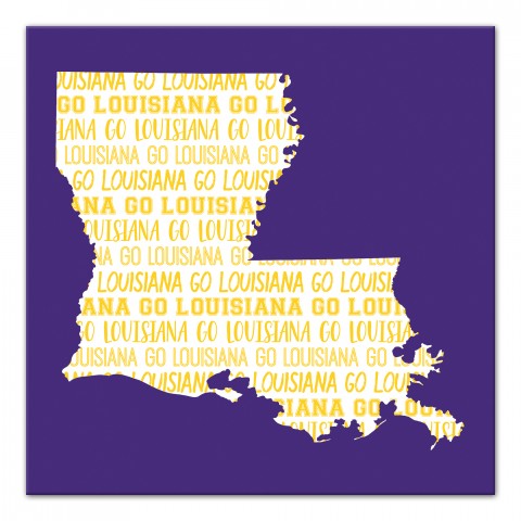 Designs Direct Creative Group Purple Louisiana Go Team 16x16 Canvas Wall Art